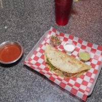 la catrina quesadilla · large flour tortilla stuffed with your choice of steak or chicken grilled with onion tomatoe...