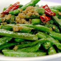 Stir-fried String Bean · Spicy, sweet, and salty sauce made from fermented black beans.