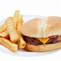 Kid's Jr. Cheeseburger Meal · Cheeseburger, come with ketchup and American cheese, small fries and juice.

