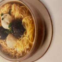 77. Homemade Black and White Cuttle Fish Ball Noodle Soup · large size