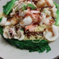 117A. Mixed Seafood Lo Mein · serve with steam noodle and clear broth on the side