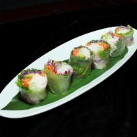 Crab Summer Roll · Crab mix, cucumber, avocado, lettuce, carrot, red cabbage, wrapped with rice paper and sweet...