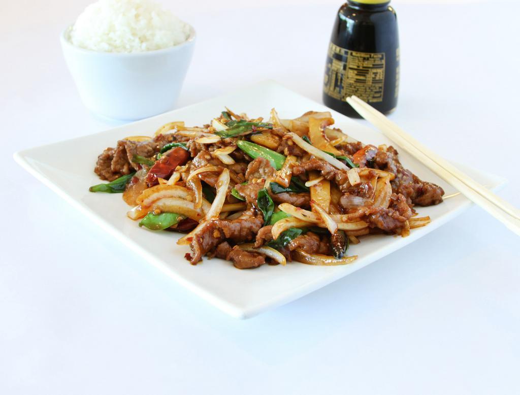 44. Mongolian Beef · Spicy.