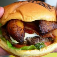 OH MY ... SWEET PLANTAIN Burger · Angus Beef, melted mano cheese and sweet plantains.