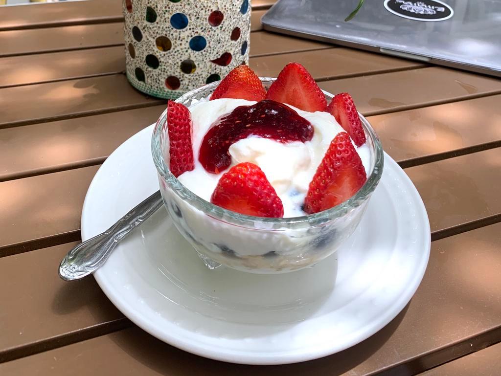 Berry Parfait · Vanilla yogurt, fresh berries and granola.
