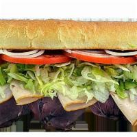Giant Delight Sub · All natural USDA choice roast beef, roasted turkey breast and melted provolone.
