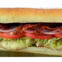 Chicken Club Sub · Raikes farms all natural, antibiotic-free, sustainably farmed grilled chicken breast topped ...