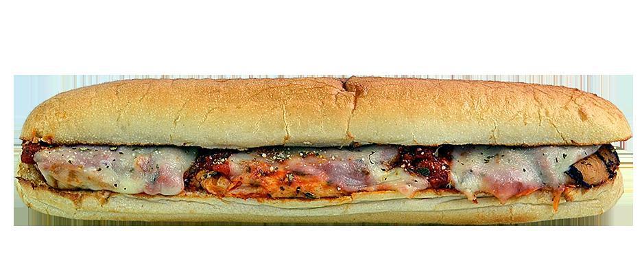 Chicken Parmesan Sub · Raikes farms all natural antibiotic-free, sustainably farmed grilled chicken breast, fresh grated Parmesan and al dente marinara sauce topped with melted provolone and a dash of oregano.