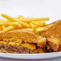 Ruby Melt Burger Combo · Served on crunchy, grilled rye bread with 2 slices of melted American cheese and grilled oni...