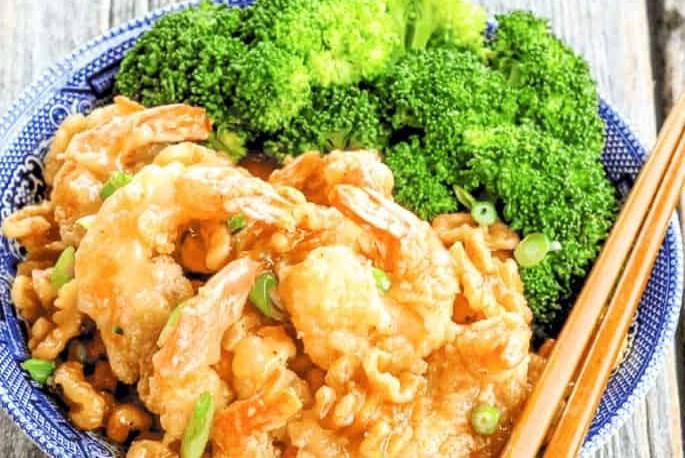 Honey Walnut Shrimp · Hand tossed shrimp in batter served with steamed broccoli and topped with candied walnuts in our home made cream sauce.
