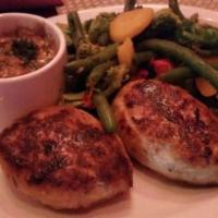 2 Cutlets Chicken Cutlets · 2 Fluffy and delicate ground chicken breast patties served with our homemade mushroom gravy....