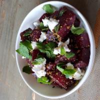 Roasted Beets · Smoked Goat Cheese, Pistachios, Mint