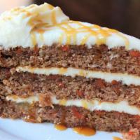 Carrot Cake · Incredibly moist carrot cake with caramel, chocolate, rich cream cheese frosting and toasted...