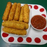 Mozzarella Cheese Sticks · served with pizza sauce on side
