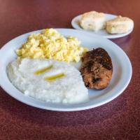 Chicken Sausage and Eggs · 2 eggs any style, with side of chicken sausage, choice of hash browns, grits or rice and cho...
