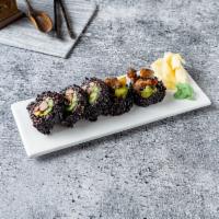 Forbidden Roll (5 pieces) · Wagyu beef teriyaki, asparagus and king mushroom. With black rice.