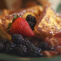 French Toast Breakfast · Thick, sweet toast with a hint of vanilla topped with powdered sugar & cinnamon. 2 or 3 piec...