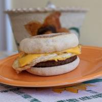 English Muffin Breakfast Sandwich · Egg; choice of breakfast meat; a choice of cheese. Served on an English muffin.