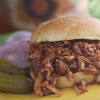 BBQ Sandwich Lunch · Slow cook shredded pork coated in Rosie’s BBQ sauce (not too sweet and just a little tangy)....