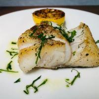 Simply Grilled Cod · olive oil, parsley & charred lemon