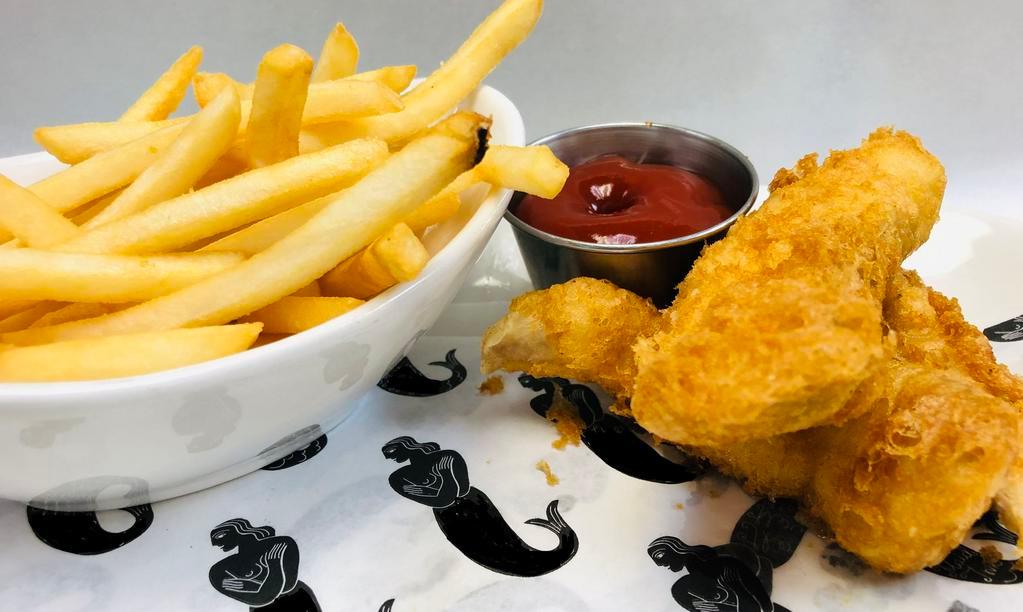 Crispy Chicken Fingers · with fries