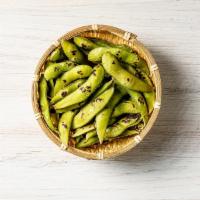Edamame  · Grilled green soybeans.