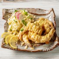 Ebi Mayo エビマヨ · Fried shrimp topped with Japanese mayo.