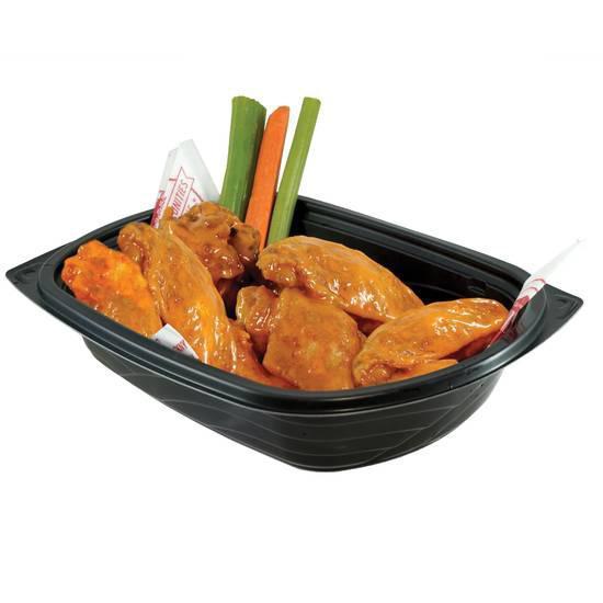 Bone-In Wings - Jumbo (48 Pcs) · Our party platter of 48 of our world famous fresh, never frozen Buffalo’s chicken wings and drumettes. Served with carrots & celery and your choice of honey mustard, ranch or blue cheese dressing.