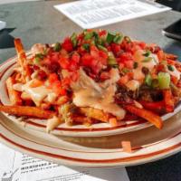 Chili Cheese Fries	 · Queso, pork green chili, tomato and green onions