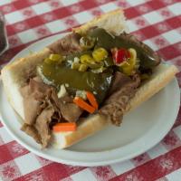Italian Beef Sandwich · Homemade, piled high served on Chicago's famous Gonnella bread