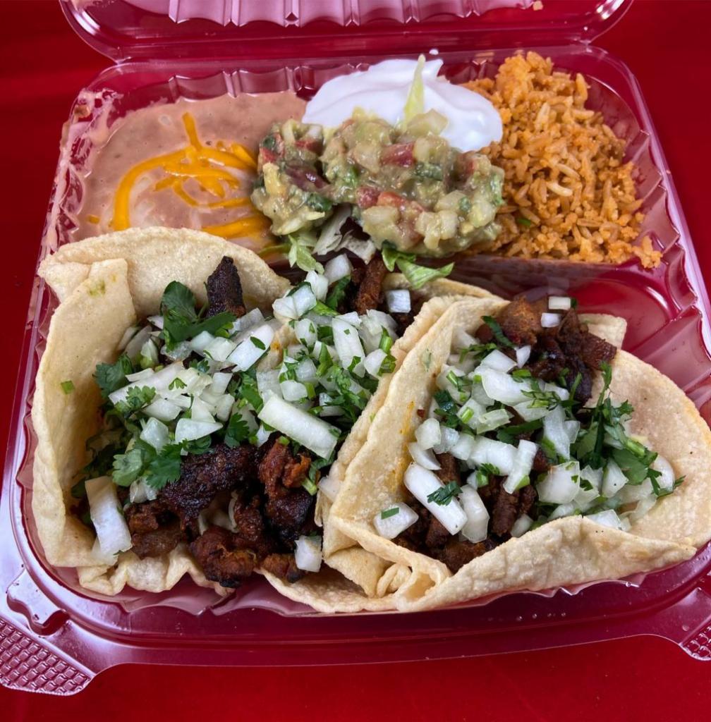 Taco Plato · It comes with 3 handmade tacos.