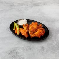 Wings · Served with choice of sauce.