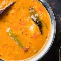 Sambar (Lentil) Soup · Yellow lentils (Toor Dal) simmered with vegetables, onions, tomatoes, and home spices with a...