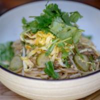 Sichuan Dan Dan Noodles · Fresh noodles, kurobuta pork, pickled egg, crushed peanuts, sichuan chili sauce.