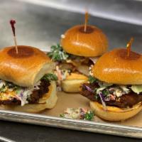 Fried Chicken Sliders · 3 Sliders with Coleslaw and chipotle aioli