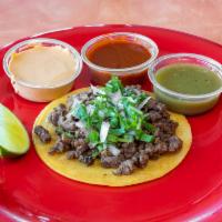 Soft Taco · Choice of Meat, onions and cilantro on corn tortilla