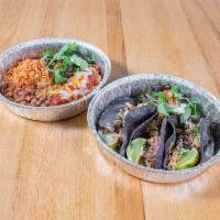 Chile Rellenos & Blue Corn Taco Platter · Braised short rib chile relleno and three blue corn tacos with your choice of meat or calaba...