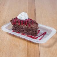 Chocolate Torte · Our handmade flour-less chocolate cake, topped with chocolate mousse and shaved chocolate wi...