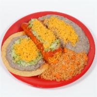 #4. Bean Tostada & Enchilada Combination · 1 Bean tostada (lettuce and cheese). 1 enchilada choice of ground beef, shredded beef (cooke...
