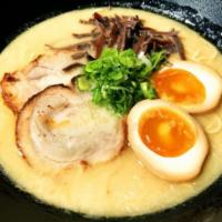 Tonkotsu  Ramen · Pork cha-shu, ramen egg, green onion.