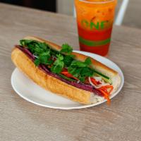 Xa Xiu Banh Mi · BBQ pork. Include pickled carrots, pickled daikon, jalapenos, house aioli, cucumber, and cil...