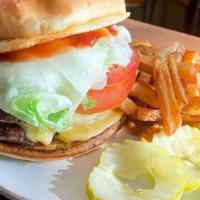 The Classic Burger  · Beef, American cheese, pickles, onions, ketchup, lettuce and tomato. Double 4 oz. patties ma...