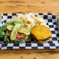 Charlie's Burger · All beef patty or chicken with lettuce, tomato, red onion and pickles.