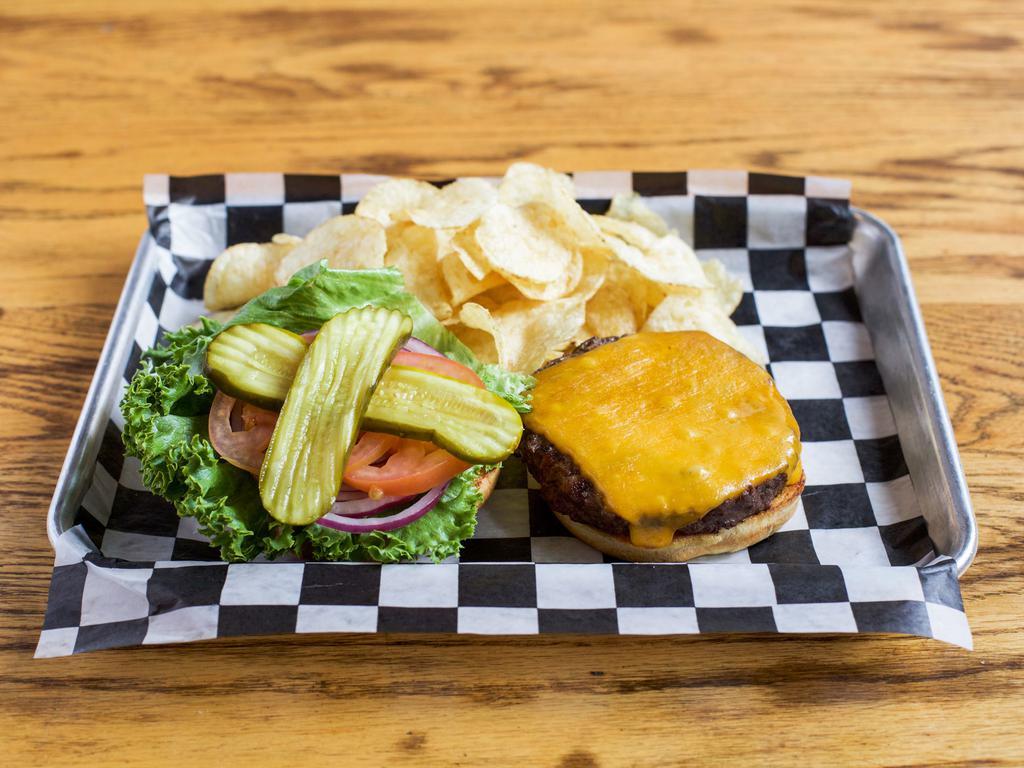 Charlie's Burger · All beef patty or chicken with lettuce, tomato, red onion and pickles.