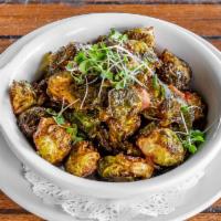 Brussels Sprouts · bacon, rosemary garlic olive oil