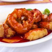 Sweet and Sour Shrimp · Sweetened sauce with  vinegar base.