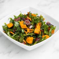 Side Kale Salad · Massaged kale, roasted sweet potato, shredded carrot, red onion, cranberries, olive oil and ...