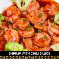 97. Shrimp with Chili Sauce · Hot and spicy.