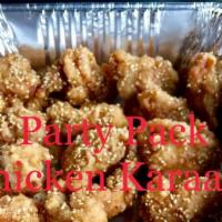 Chicken Karaage Party Tray · Japanese sauced fried chicken (spicy or non-spicy, sauce on side available).