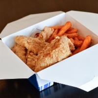 Fried Fish Basket (3 pcs) · 3 pieces. Choice of catfish, flounder, or whiting